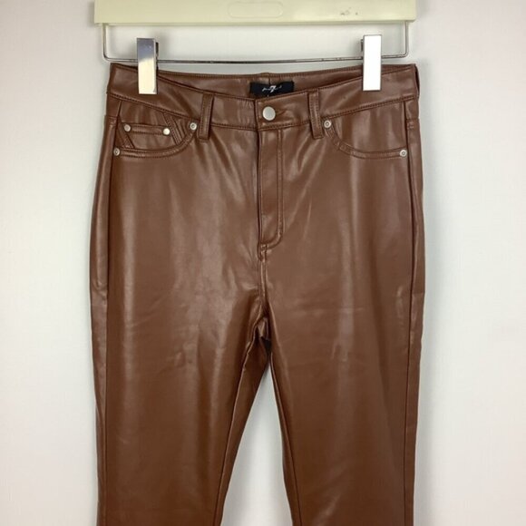 7 FOR ALL MANKIND FAUX LEATHER PANTS S - Picture 4 of 11
